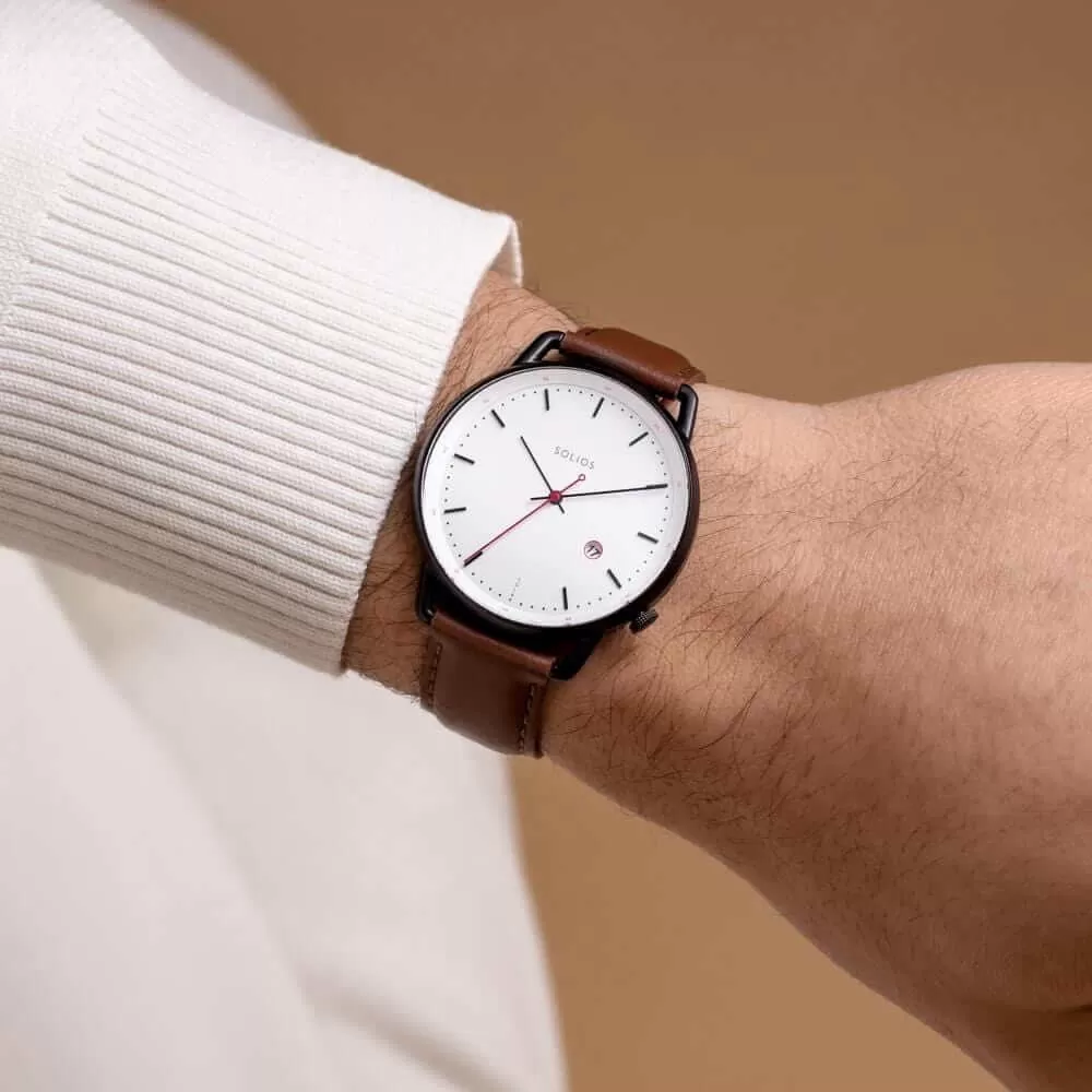 The Solar Curve | White Dial - Black Case