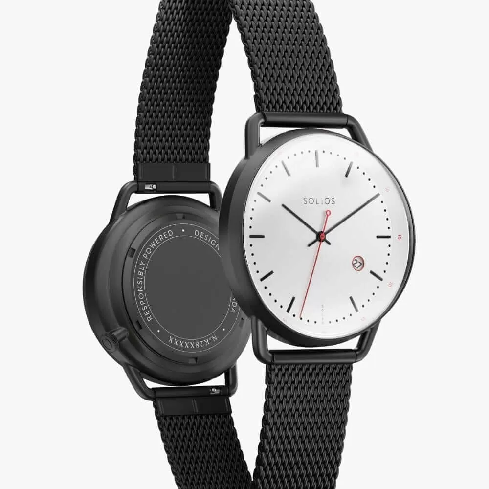 The Solar Curve | White Dial - Black Case