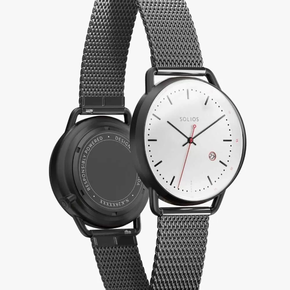 The Solar Curve | White Dial - Black Case