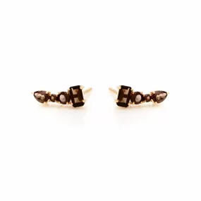 Theia / Ear Climbers / Smokey Quartz   Gold