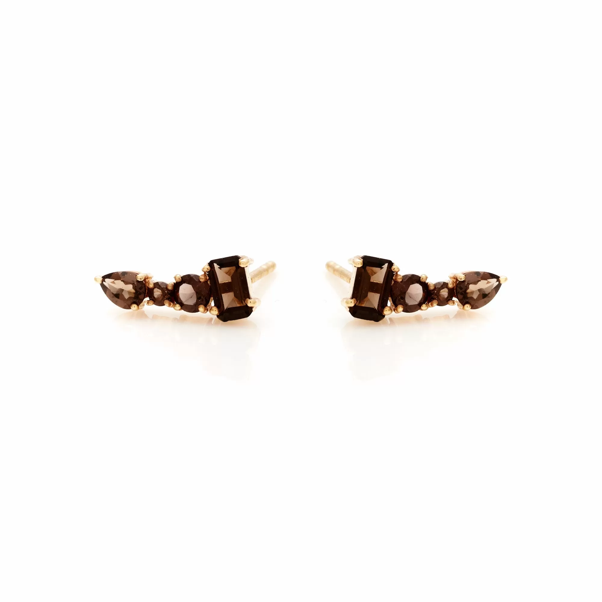 Theia / Ear Climbers / Smokey Quartz   Gold