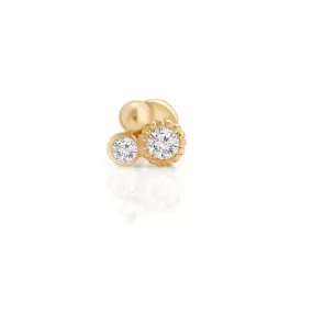 Triple Diamond Cluster Flat Back Stud