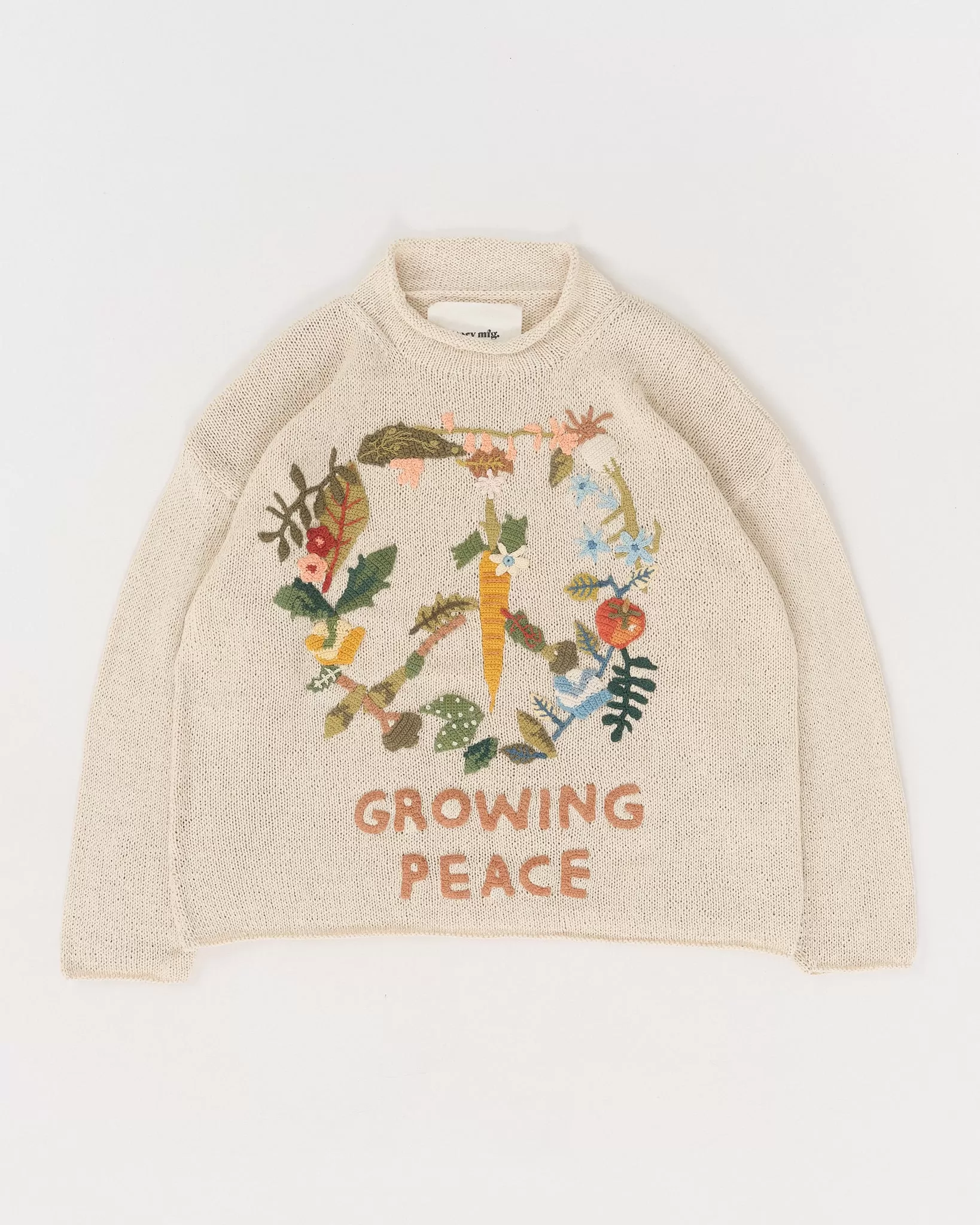 Twinsun Knit Rollneck - Ecru Growing Peace