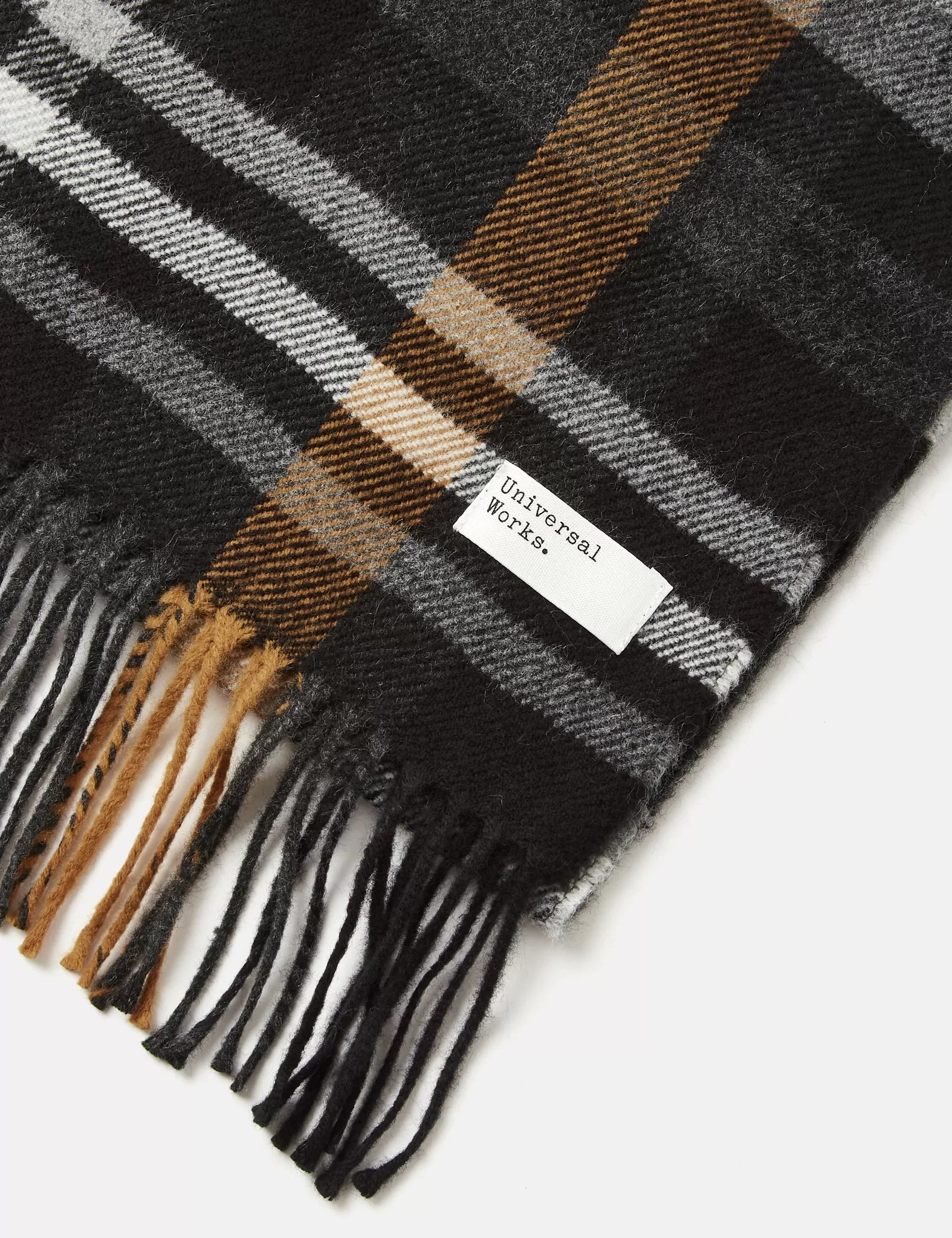 Universal Works Check Scarf - Grey Check