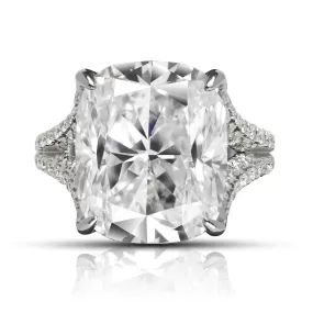 VICTORIA 13 CARAT CUSHION CUT  DIAMOND ENGAGEMENT RING 18KW GIA CERTIFIED 11CT E VVS1 BY MIKE NEKTA