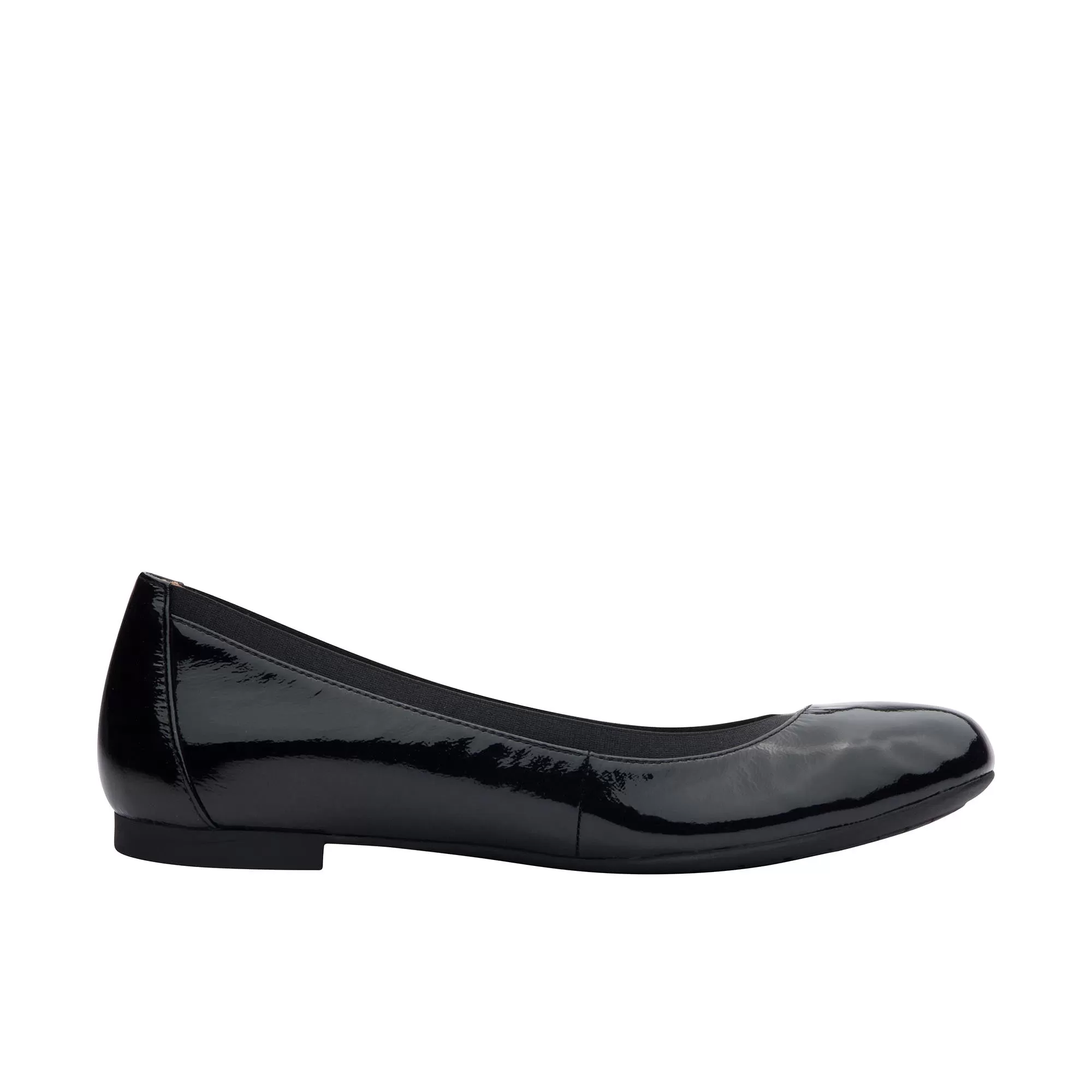 Vionic Womens Anita Flat Black Patent