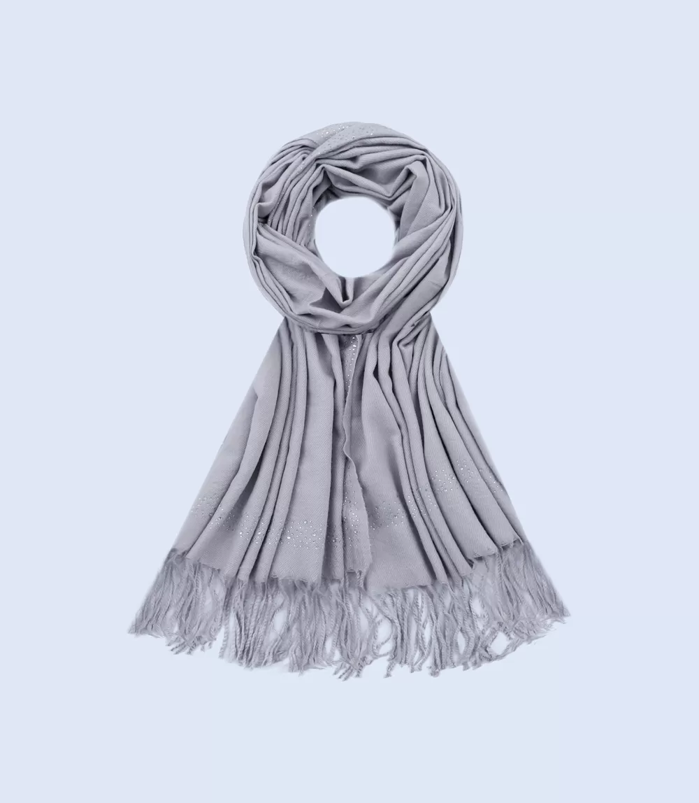 WA1192-GREY-Scarf For Women