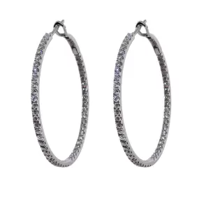 White Gold and Diamond Hoops