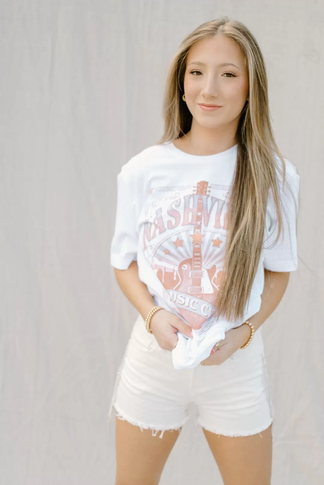 White Nashville Vintage Tee