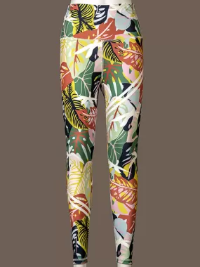 Women Multi-coloured Polyester Sports Tights